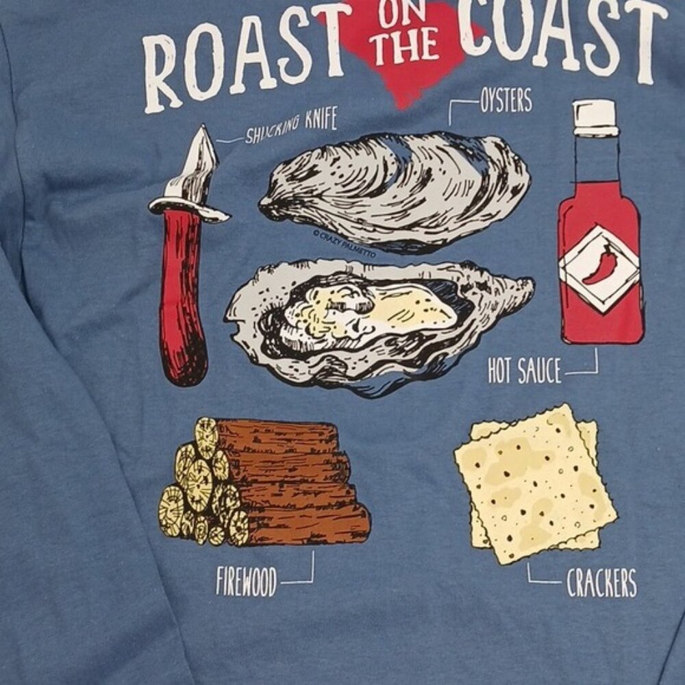 South Carolina T Shirt Mens Size L Roast on the Coast Long Sleeve Oyster Beach - Picture 5 of 5